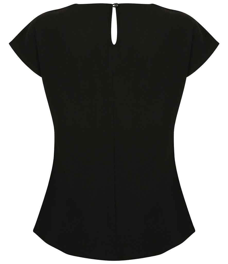 Henbury Ladies Pleat Front Short Sleeve Blouse